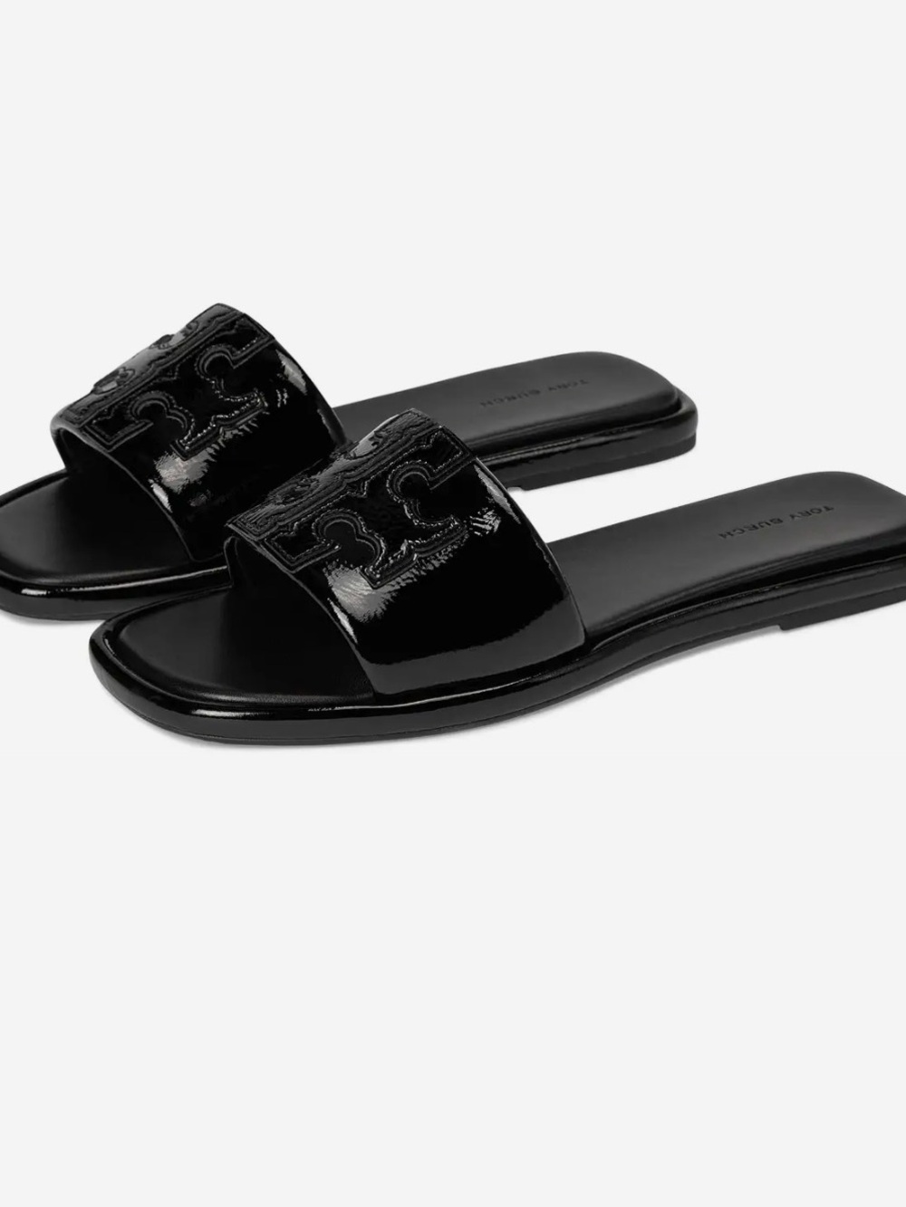 Tory Burch Black Double T Sport Slide - Glossy Slide